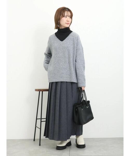 Samansa Mos2 blue（サマンサモスモスブルー）の「フロントプリーツスカート（スカート・レディース・ブラック/グレー/ネイビー・F）」の17枚目の写真