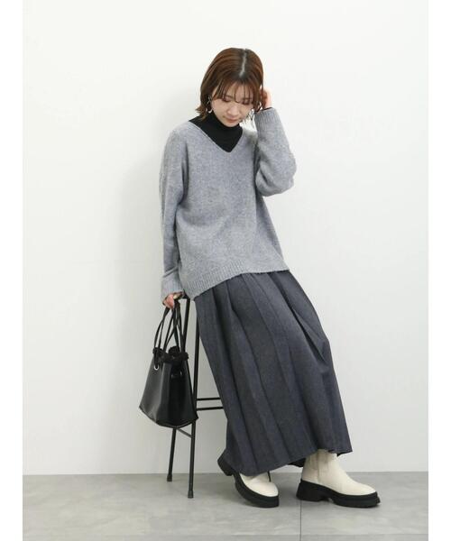 Samansa Mos2 blue（サマンサモスモスブルー）の「フロントプリーツスカート（スカート・レディース・ブラック/グレー/ネイビー・F）」の20枚目の写真
