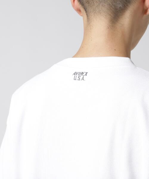 AVIREX（アヴィレックス）の「《DAILY/デイリー》RIB LOOSE FIT T-SHIRT / リブ ルーズフィット 半袖 Tシャツ / AVIREX / アヴィレックス（Tシャツ/カットソー・メンズ・ブラック/チャコールグレー/グレー/ホワイト・L/M/XL）」の19枚目の写真