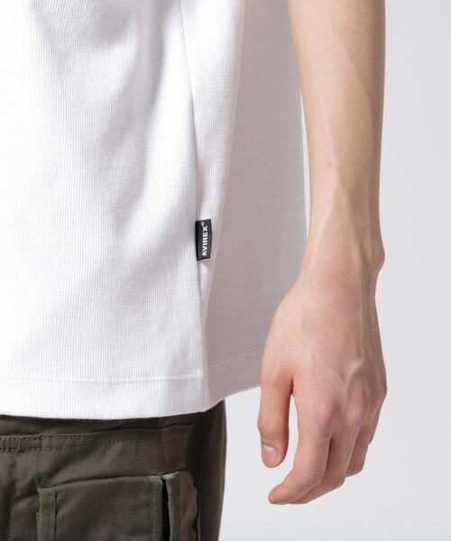 AVIREX（アヴィレックス）の「《DAILY/デイリー》RIB LOOSE FIT T-SHIRT / リブ ルーズフィット 半袖 Tシャツ / AVIREX / アヴィレックス（Tシャツ/カットソー・メンズ・ブラック/チャコールグレー/グレー/ホワイト・L/M/XL）」の21枚目の写真
