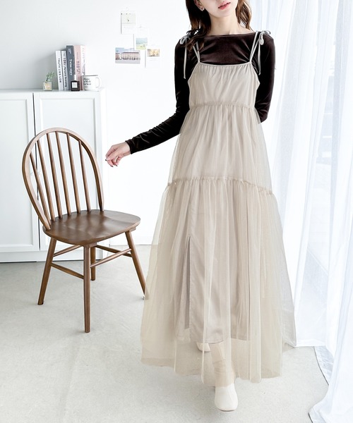 1枚で主役級。ドッキングティアードチュールワンピース
