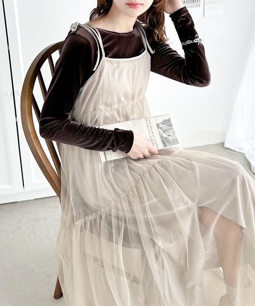 1枚で主役級。ドッキングティアードチュールワンピース