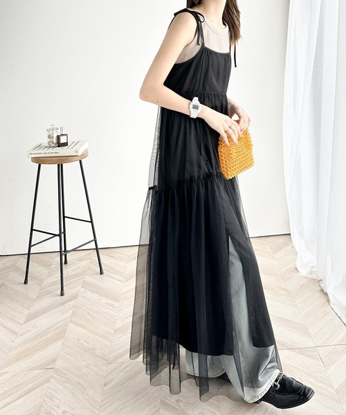 1枚で主役級。ドッキングティアードチュールワンピース