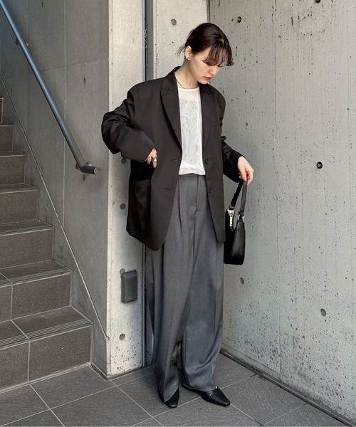 feepur（フェピュール）の「ダブルチュールトップス（シャツ/ブラウス・レディース・オフホワイト/ブラック・MEDIUM）」の6枚目の写真