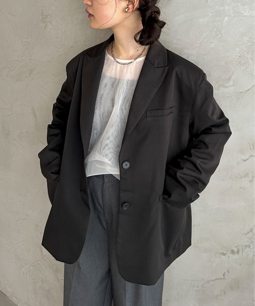 feepur（フェピュール）の「ダブルチュールトップス（シャツ/ブラウス・レディース・オフホワイト/ブラック・MEDIUM）」の9枚目の写真