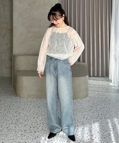 feepur（フェピュール）の「ダブルチュールトップス（シャツ/ブラウス・レディース・オフホワイト/ブラック・MEDIUM）」の10枚目の写真