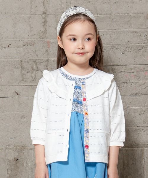 RAGMART（ラグマート）の「カーディガン 七分袖（カーディガン/ボレロ・キッズ・グリーン/クリーム/オフホワイト・80ｃｍ/90cm/95cm）」の2枚目の写真