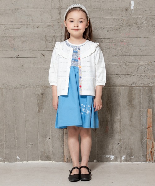 RAGMART（ラグマート）の「カーディガン 七分袖（カーディガン/ボレロ・キッズ・グリーン/クリーム/オフホワイト・80ｃｍ/90cm/95cm）」の5枚目の写真