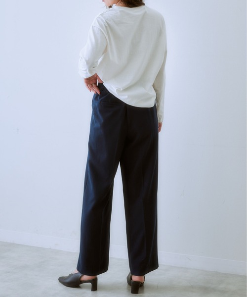 SMILE LAND(スマイルランド)の「大きいサイズ こなれBEAUTYストレッチワイドパンツ(ゆったりヒップ)(その他パンツ・レディース・ブラック/ネイビー・L/LL/3L/4L/5L)」の9枚目の写真