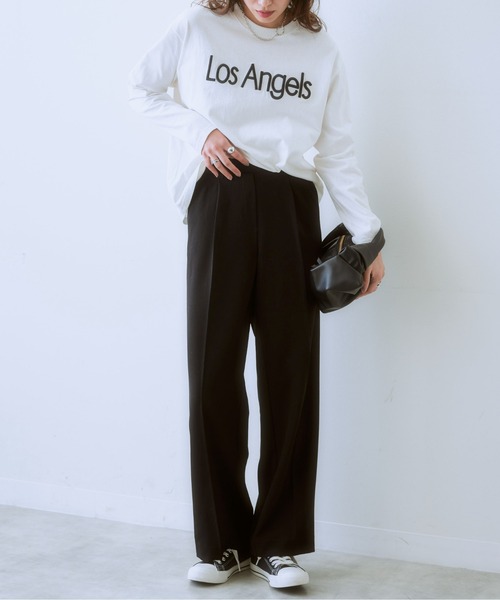 SMILE LAND(スマイルランド)の「大きいサイズ こなれBEAUTYストレッチワイドパンツ(ゆったりヒップ)(その他パンツ・レディース・ブラック/ネイビー・L/LL/3L/4L/5L)」の15枚目の写真