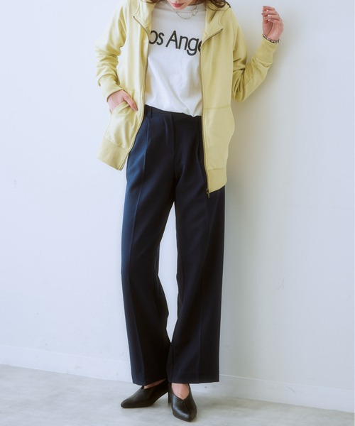 SMILE LAND(スマイルランド)の「大きいサイズ こなれBEAUTYストレッチワイドパンツ(ゆったりヒップ)(その他パンツ・レディース・ブラック/ネイビー・L/LL/3L/4L/5L)」の3枚目の写真