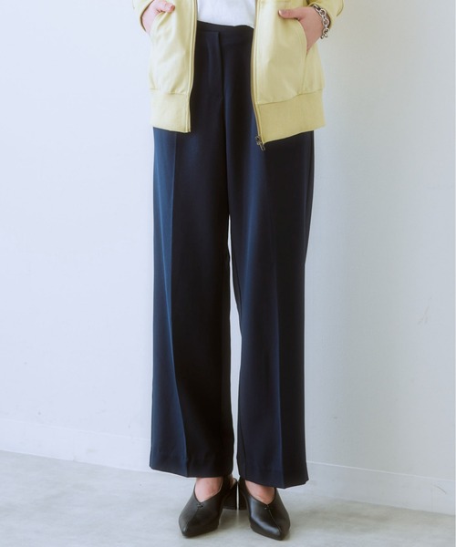 SMILE LAND(スマイルランド)の「大きいサイズ こなれBEAUTYストレッチワイドパンツ(ゆったりヒップ)(その他パンツ・レディース・ブラック/ネイビー・L/LL/3L/4L/5L)」の5枚目の写真