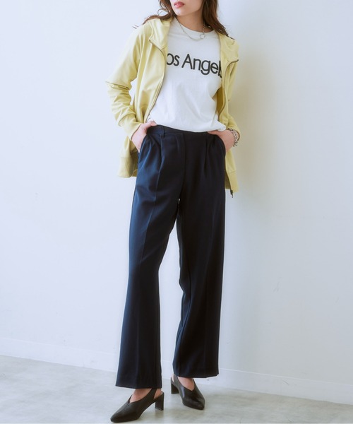 SMILE LAND(スマイルランド)の「大きいサイズ こなれBEAUTYストレッチワイドパンツ(ゆったりヒップ)(その他パンツ・レディース・ブラック/ネイビー・L/LL/3L/4L/5L)」の6枚目の写真
