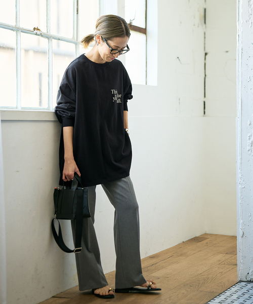 セール】【haru×FRAMeWORK】ロゴロンT（Tシャツ/カットソー