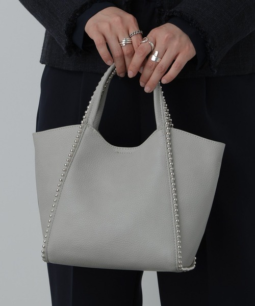 saloon(サルーン)の「SALOON(サルーン)/《再入荷・新色登場》2WAYスタッズミニトート(トートバッグ・レディース・ブラック/グレー/オフホワイト/その他1・FREE)」の10枚目の写真