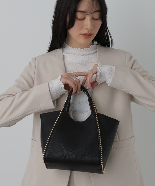 saloon(サルーン)の「SALOON(サルーン)/《再入荷・新色登場》2WAYスタッズミニトート(トートバッグ・レディース・ブラック/グレー/オフホワイト/その他1・FREE)」の12枚目の写真