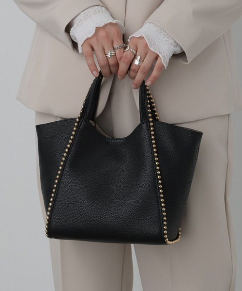 saloon(サルーン)の「SALOON(サルーン)/《再入荷・新色登場》2WAYスタッズミニトート(トートバッグ・レディース・ブラック/グレー/オフホワイト/その他1・FREE)」の13枚目の写真