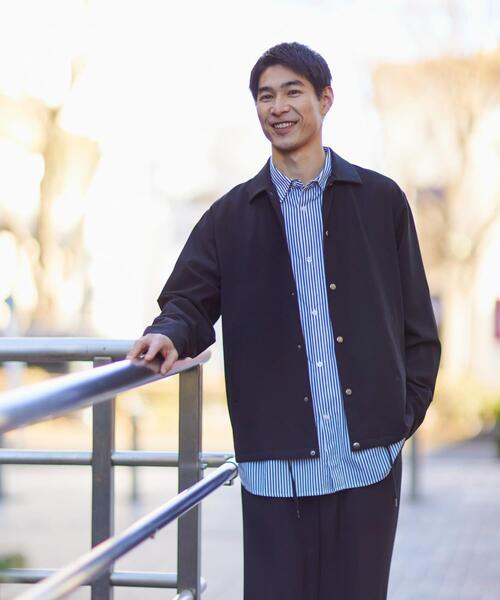 ITEMS URBANRESEARCH（アイテムズ アーバンリサーチ）の「『セットアップ対応』ウォッシャブル×クールタッチ TRコーチジャケット（ブルゾン・メンズ・ブラック/グレー/チェック/ベージュ・MEDIUM/LARGE）」の6枚目の写真