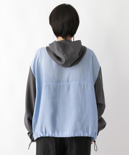RAGEBLUE（レイジブルー）の「配色シアー/アノラックルーズパーカー（パーカー・レディース・ブルー系/ホワイト系・FREE）」の11枚目の写真