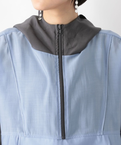 RAGEBLUE（レイジブルー）の「配色シアー/アノラックルーズパーカー（パーカー・レディース・ブルー系/ホワイト系・FREE）」の12枚目の写真