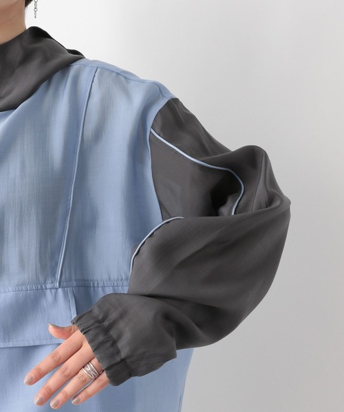 RAGEBLUE（レイジブルー）の「配色シアー/アノラックルーズパーカー（パーカー・レディース・ブルー系/ホワイト系・FREE）」の13枚目の写真
