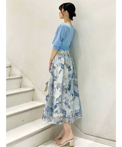 MERCURYDUO(マーキュリーデュオ)の「シアー楊柳サテン花柄フレアスカート(スカート・レディース・グレー/ピンク/ブルー・SMALL/MEDIUM)」の6枚目の写真