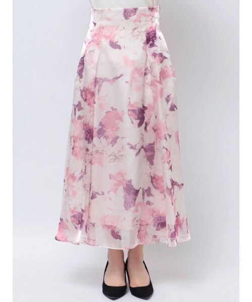 MERCURYDUO(マーキュリーデュオ)の「シアー楊柳サテン花柄フレアスカート(スカート・レディース・グレー/ピンク/ブルー・SMALL/MEDIUM)」の17枚目の写真