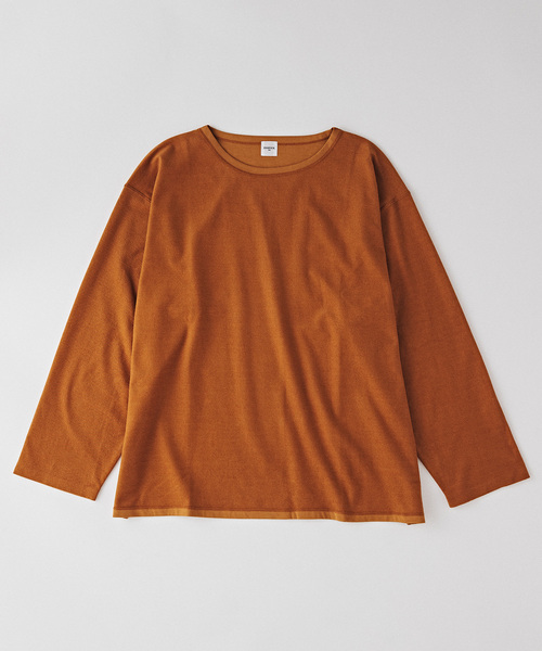 EDIFICE(エディフィス)の「ライト フレンチ テリー ボートネック Tシャツ(Tシャツ/カットソー・メンズ・ベージュ/ブラウン/ブラック・MEDIUM/LARGE)」の2枚目の写真
