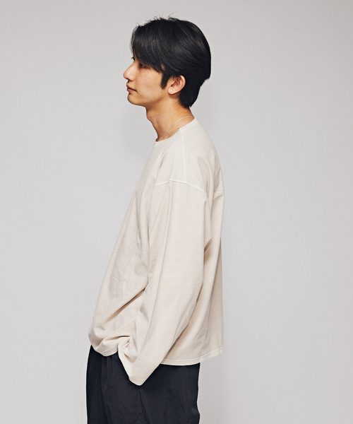 EDIFICE(エディフィス)の「ライト フレンチ テリー ボートネック Tシャツ(Tシャツ/カットソー・メンズ・ベージュ/ブラウン/ブラック・MEDIUM/LARGE)」の10枚目の写真