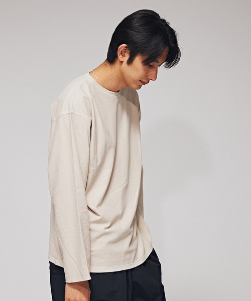 EDIFICE(エディフィス)の「ライト フレンチ テリー ボートネック Tシャツ(Tシャツ/カットソー・メンズ・ベージュ/ブラウン/ブラック・MEDIUM/LARGE)」の12枚目の写真