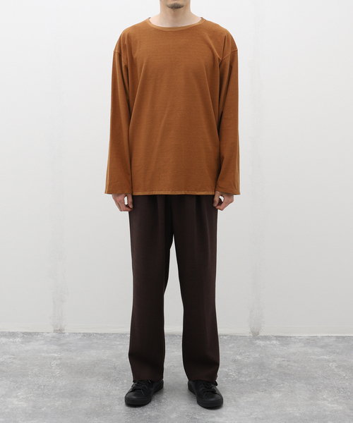 EDIFICE(エディフィス)の「ライト フレンチ テリー ボートネック Tシャツ(Tシャツ/カットソー・メンズ・ベージュ/ブラウン/ブラック・MEDIUM/LARGE)」の13枚目の写真