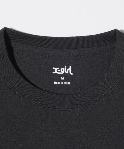 X-girl（エックスガール）の「FRAMED FACE S/S BABY TEE（Tシャツ/カットソー・レディース・ブラック/ホワイト/ピンク・S/M）」の12枚目の写真