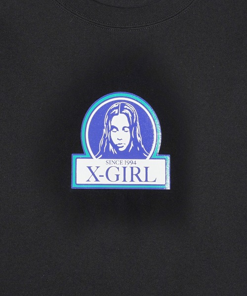 X-girl（エックスガール）の「FRAMED FACE S/S BABY TEE（Tシャツ/カットソー・レディース・ブラック/ホワイト/ピンク・S/M）」の14枚目の写真