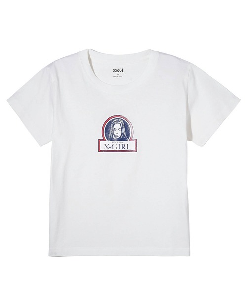 X-girl（エックスガール）の「FRAMED FACE S/S BABY TEE（Tシャツ/カットソー・レディース・ブラック/ホワイト/ピンク・S/M）」の17枚目の写真