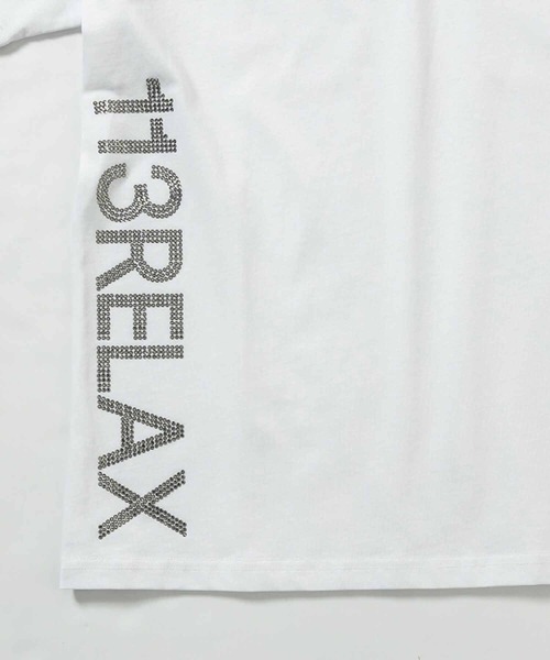 1PIU1UGUALE3 RELAX (ウノピゥウノウグァーレトレ リラックス)の「1PIU1UGUALE3 RELAX(ウノピゥウノウグァーレトレ リラックス)ラインストーンサイドロゴ半袖Tシャツ(Tシャツ/カットソー・メンズ・ホワイト/ブラック・S/M/L/XL/XXL)」の17枚目の写真