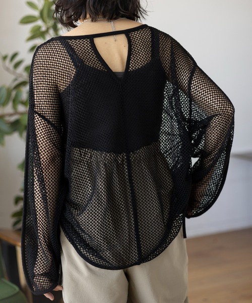 LEPSIM（レプシィム）の「【産前・産後対応】マタニティ／メッシュドロストプルオーバー　109203（マタニティウェア/グッズ・レディース・ブルー/ブラック/アイボリー・FREE）」の16枚目の写真