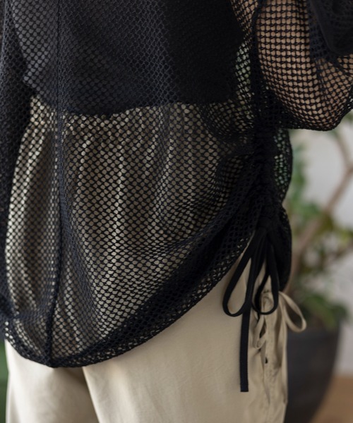 LEPSIM（レプシィム）の「【産前・産後対応】マタニティ／メッシュドロストプルオーバー　109203（マタニティウェア/グッズ・レディース・ブルー/ブラック/アイボリー・FREE）」の18枚目の写真