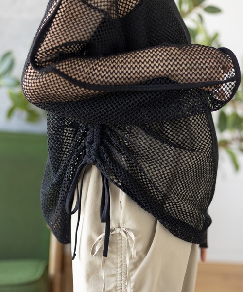 LEPSIM（レプシィム）の「【産前・産後対応】マタニティ／メッシュドロストプルオーバー　109203（マタニティウェア/グッズ・レディース・ブルー/ブラック/アイボリー・FREE）」の19枚目の写真