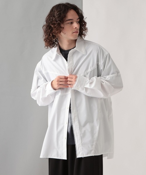 HARE（ハレ）の「パッチワークフリンジシャツ(HARE)（シャツ/ブラウス・メンズ・ホワイト/ブラック/オレンジ・FREE）」の18枚目の写真