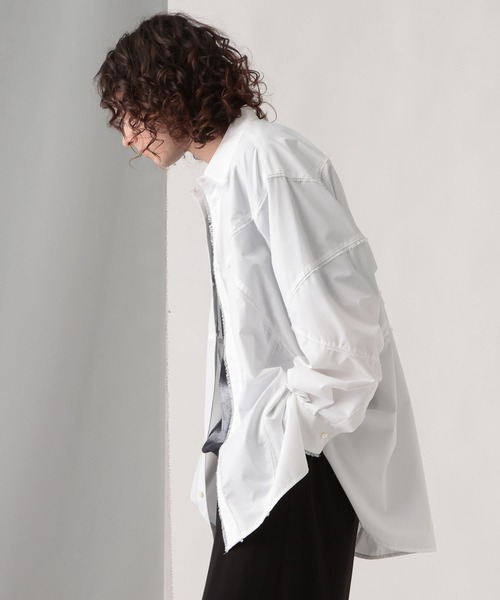 HARE（ハレ）の「パッチワークフリンジシャツ(HARE)（シャツ/ブラウス・メンズ・ホワイト/ブラック/オレンジ・FREE）」の17枚目の写真