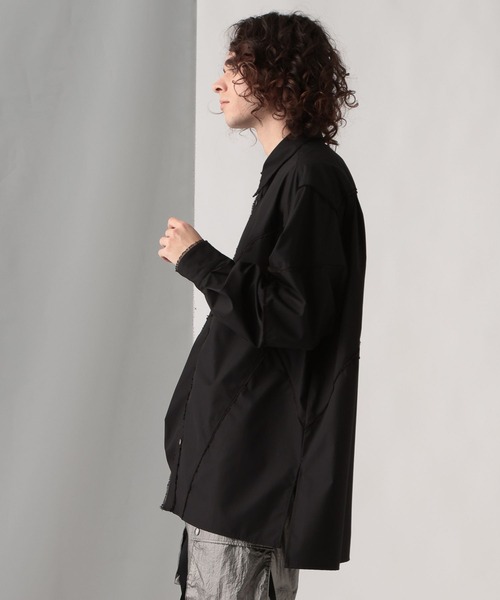 HARE（ハレ）の「パッチワークフリンジシャツ(HARE)（シャツ/ブラウス・メンズ・ホワイト/ブラック/オレンジ・FREE）」の14枚目の写真