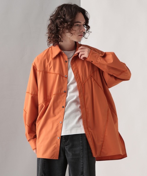 HARE（ハレ）の「パッチワークフリンジシャツ(HARE)（シャツ/ブラウス・メンズ・ホワイト/ブラック/オレンジ・FREE）」の12枚目の写真