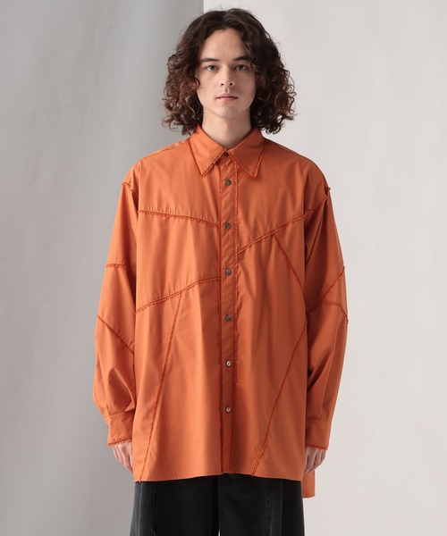 HARE（ハレ）の「パッチワークフリンジシャツ(HARE)（シャツ/ブラウス・メンズ・ホワイト/ブラック/オレンジ・FREE）」の10枚目の写真