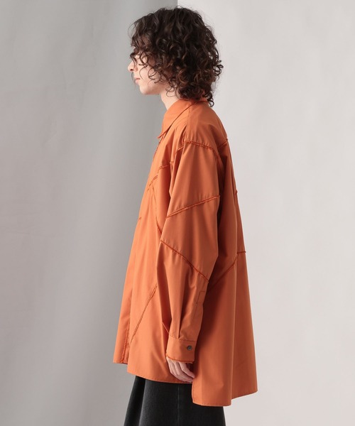 HARE（ハレ）の「パッチワークフリンジシャツ(HARE)（シャツ/ブラウス・メンズ・ホワイト/ブラック/オレンジ・FREE）」の9枚目の写真