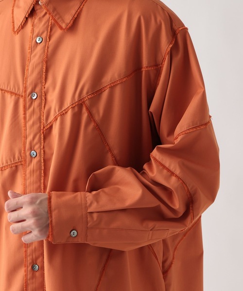 HARE（ハレ）の「パッチワークフリンジシャツ(HARE)（シャツ/ブラウス・メンズ・ホワイト/ブラック/オレンジ・FREE）」の6枚目の写真