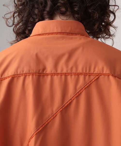 HARE（ハレ）の「パッチワークフリンジシャツ(HARE)（シャツ/ブラウス・メンズ・ホワイト/ブラック/オレンジ・FREE）」の4枚目の写真