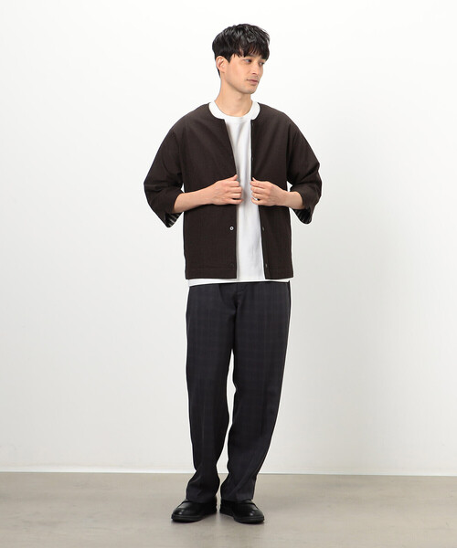 COMME CA COMMUNE(コムサコミューン)の「チェック柄 ワンタック ワイドパンツ(スラックス・メンズ・チャコール・LARGE/MEDIUM/SMALL)」の2枚目の写真