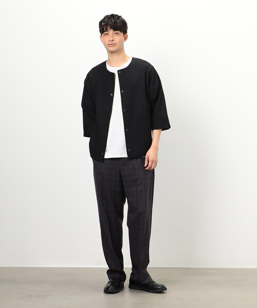 COMME CA COMMUNE(コムサコミューン)の「チェック柄 ワンタック ワイドパンツ(スラックス・メンズ・チャコール・LARGE/MEDIUM/SMALL)」の3枚目の写真