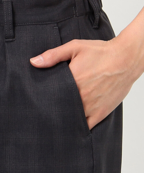 COMME CA COMMUNE(コムサコミューン)の「チェック柄 ワンタック ワイドパンツ(スラックス・メンズ・チャコール・LARGE/MEDIUM/SMALL)」の15枚目の写真