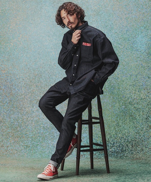 THEOREM（セオレム）の「mp12234- Comfy Denim Tapered Pants（One Wash）デニムテーパードパンツ（デニムパンツ・メンズ・ブラック/インディゴブルー・L/XL/S/M）」の19枚目の写真